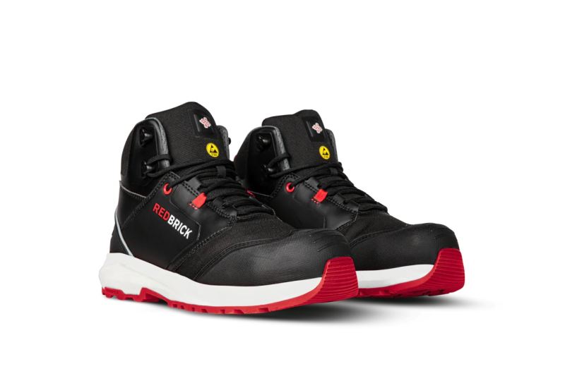 Redbrick Safety Sneakers Pulse Collectie Schoenen Pulse Overnose Low Hoog S3 zwart