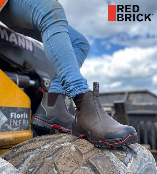Redbrick Boots Pulse Collectie Laarzen Pulse Ankle Boot Black Laag S3S bruin