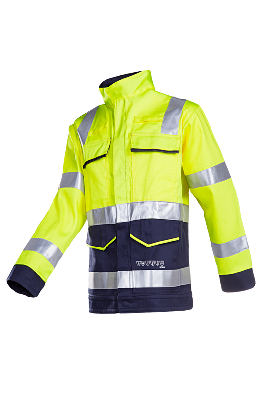 Sioen Jassen Millau  fluo geel-marineblauw