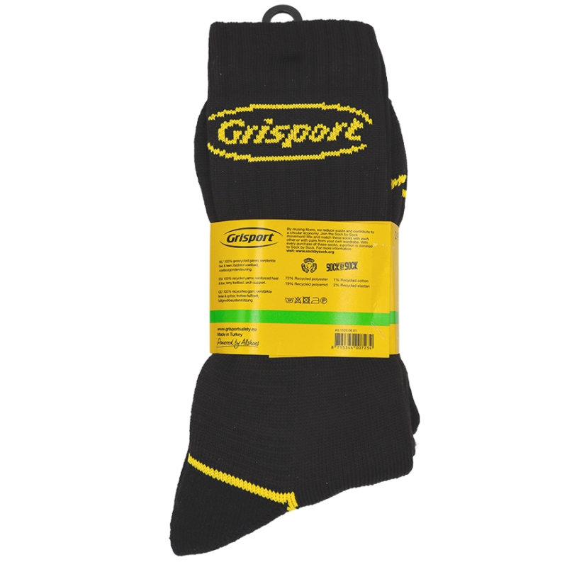 Grisport Werksokken 25123 Recycled 2-Pack zwart-geel