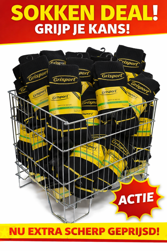 Grisport Werksokken 25123 Recycled 2-Pack zwart-geel