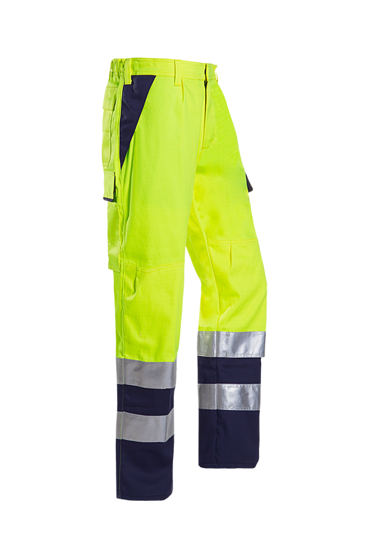 Sioen Broeken Royan Multinorm- ARC fluo geel-marineblauw