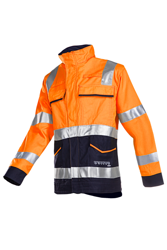 Sioen Jassen Larrau  fluo oranje-marineblauw