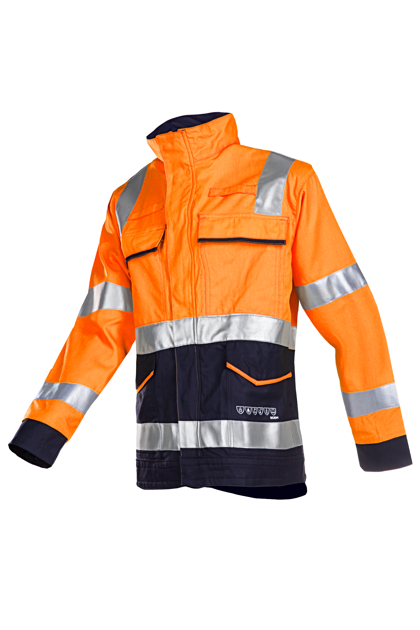 Sioen Jassen Larrau  fluo oranje-marineblauw