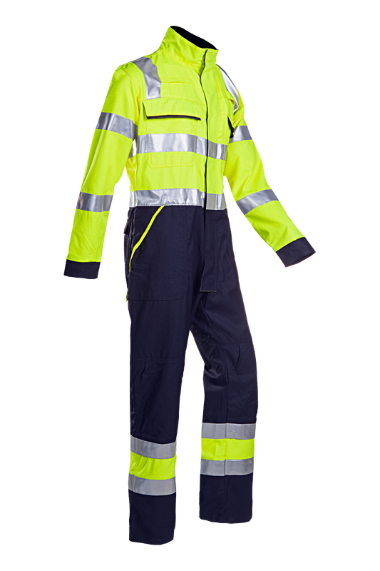 Sioen Overalls Fareins Multinorm- ARC fluo geel-marineblauw