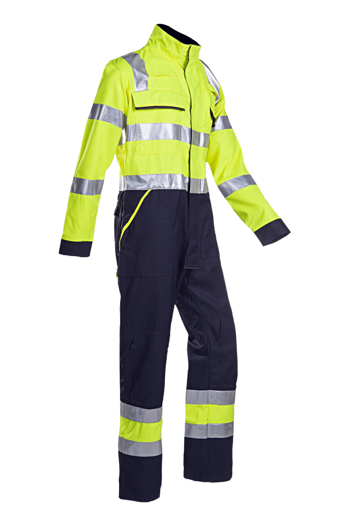 Sioen Overalls Fareins Multinorm- ARC fluo geel-marineblauw