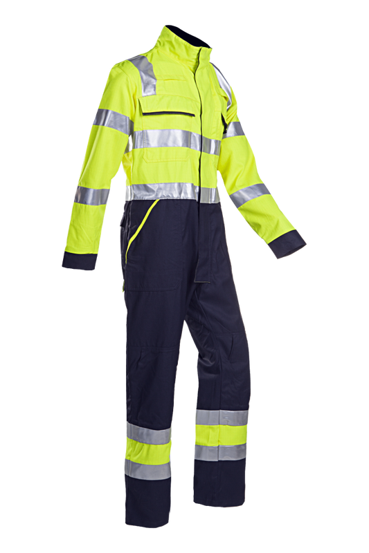 Sioen Overalls Fareins Multinorm- ARC fluo geel-marineblauw