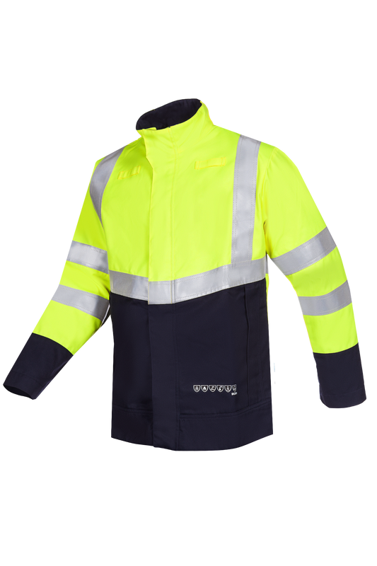 Sioen Jassen Lobau Multinorm- ARC fluo geel-marineblauw
