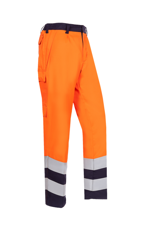 Sioen Broeken Leste Multinorm- ARC fluo oranje-marineblauw
