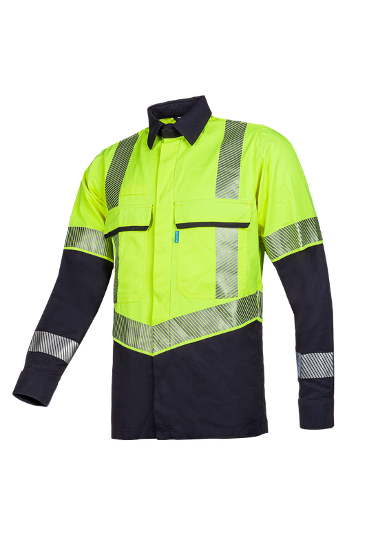 Sioen Shirts Colne Multinorm- ARC fluo geel-marineblauw