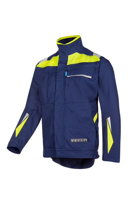 Sioen blouson Laruns multinorm zeemansblauw-fluo geel