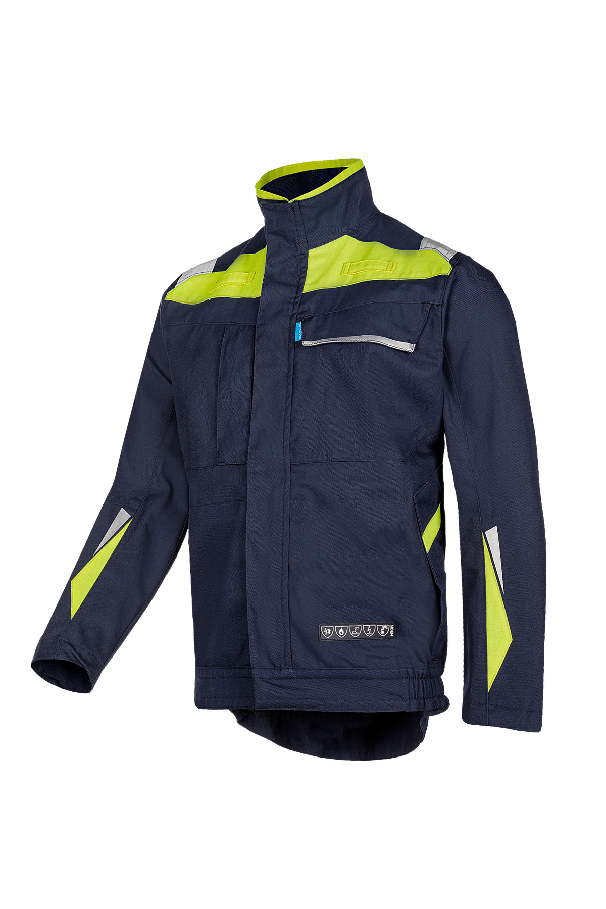 Sioen blouson Laruns multinorm marineblauw-fluo geel