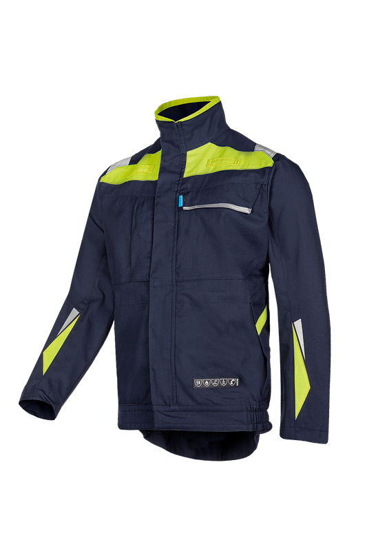 Sioen blouson Laruns multinorm marineblauw-fluo geel
