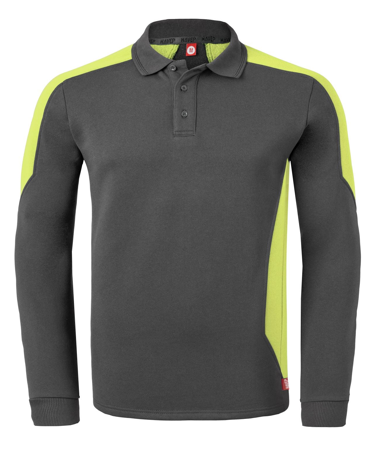 Havep Baselayer WW Polosweaters 10075 houtskool-fluo geel(CKB)