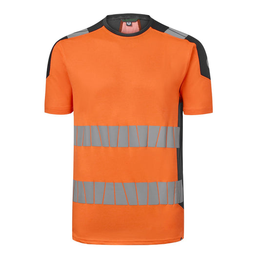 Havep High Visibility + T-shirt 10078 Hivis fluo oranje-houtskool(CAK)