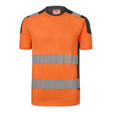 Havep High Visibility + T-shirt 10078 Hivis fluo oranje-houtskool(CAK)