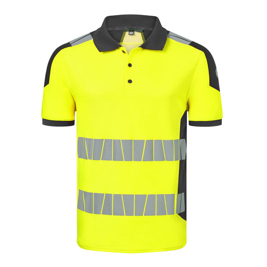 Havep High Visibility + Polo 10080 Hivis fluo geel-charcoal(CBK)