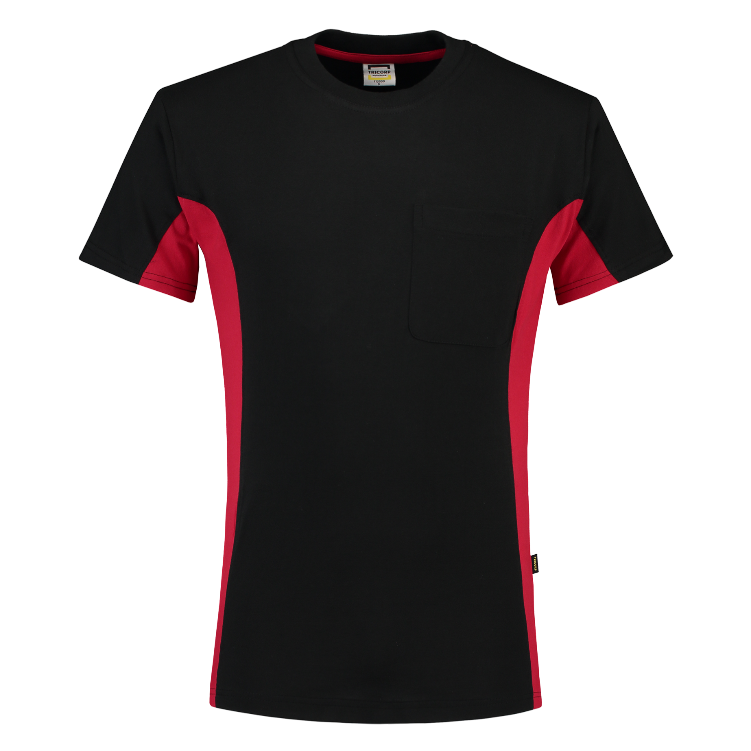 Tricorp Workwear T-shirts 102002-TT2000 zwart-rood(blackred)
