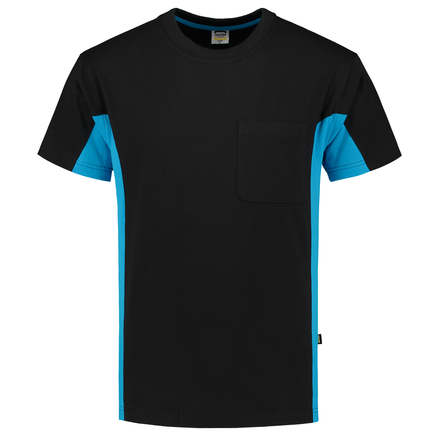 Tricorp Workwear T-shirts 102002-TT2000 zwart-turkoois(blackturquoise)