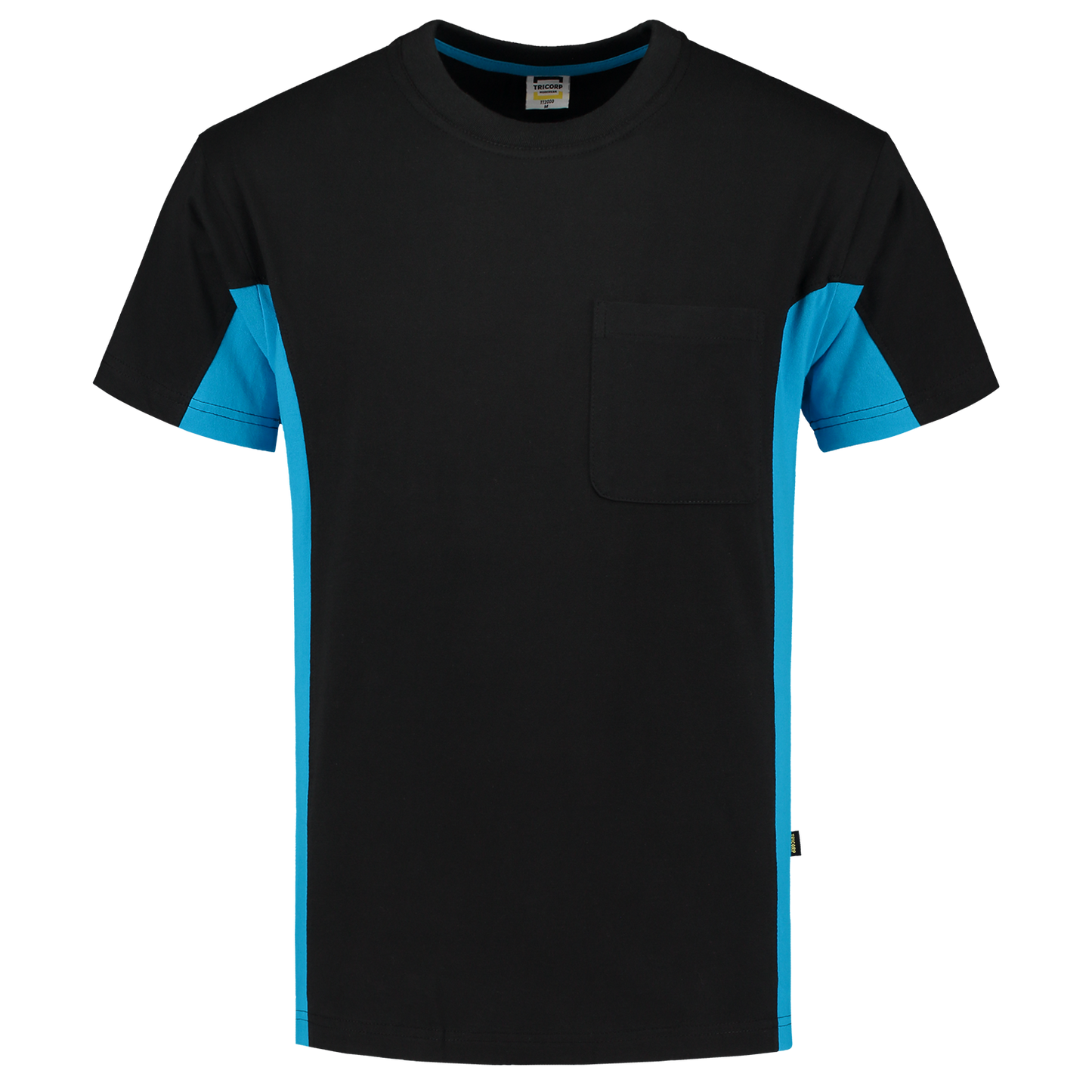 Tricorp Workwear T-shirts 102002-TT2000 zwart-turkoois(blackturquoise)