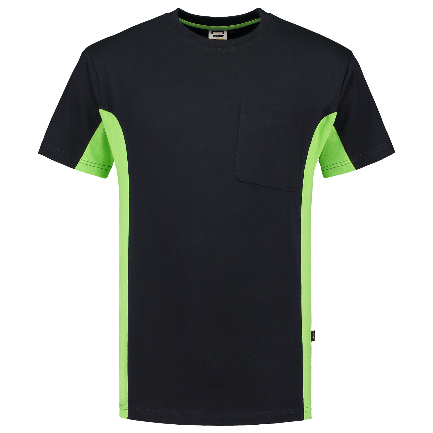 Tricorp Workwear T-shirts 102002-TT2000 marineblauw-limoen(navylime)