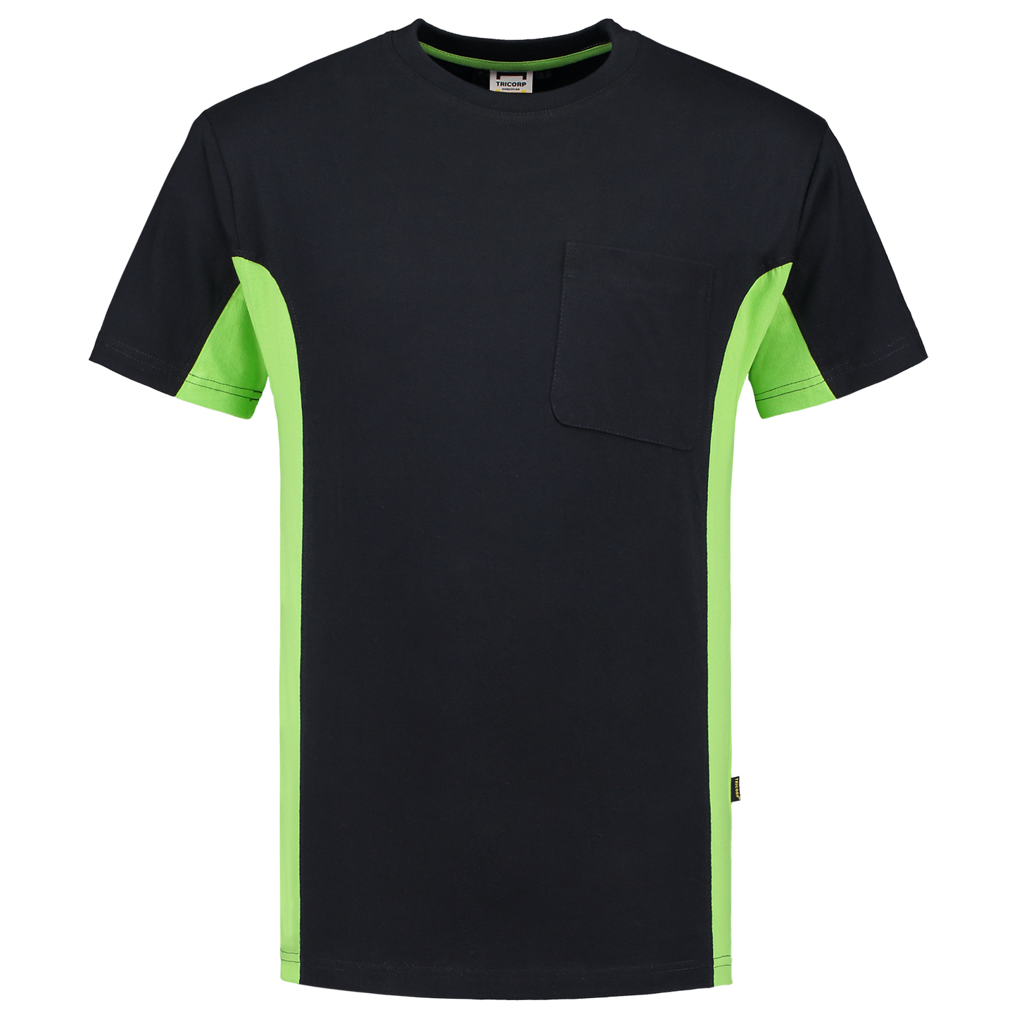 Tricorp Workwear T-shirts 102002-TT2000 marineblauw-limoen(navylime)
