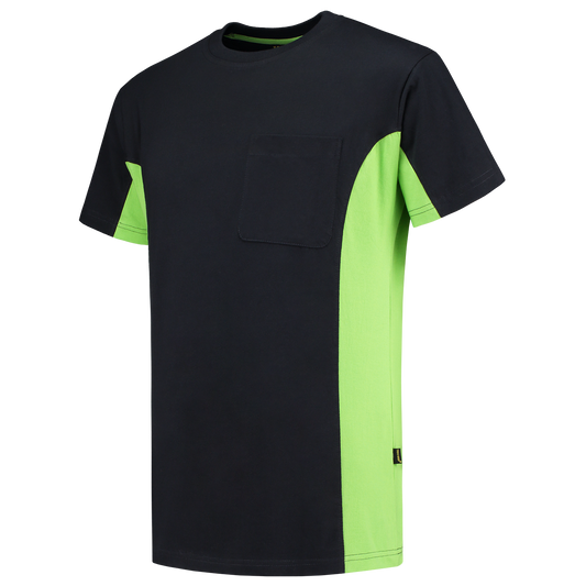 Tricorp Workwear T-shirts 102002-TT2000 marineblauw-limoen(navylime)