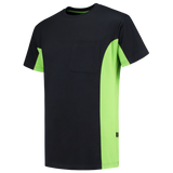 Tricorp Workwear T-shirts 102002-TT2000 marineblauw-limoen(navylime)