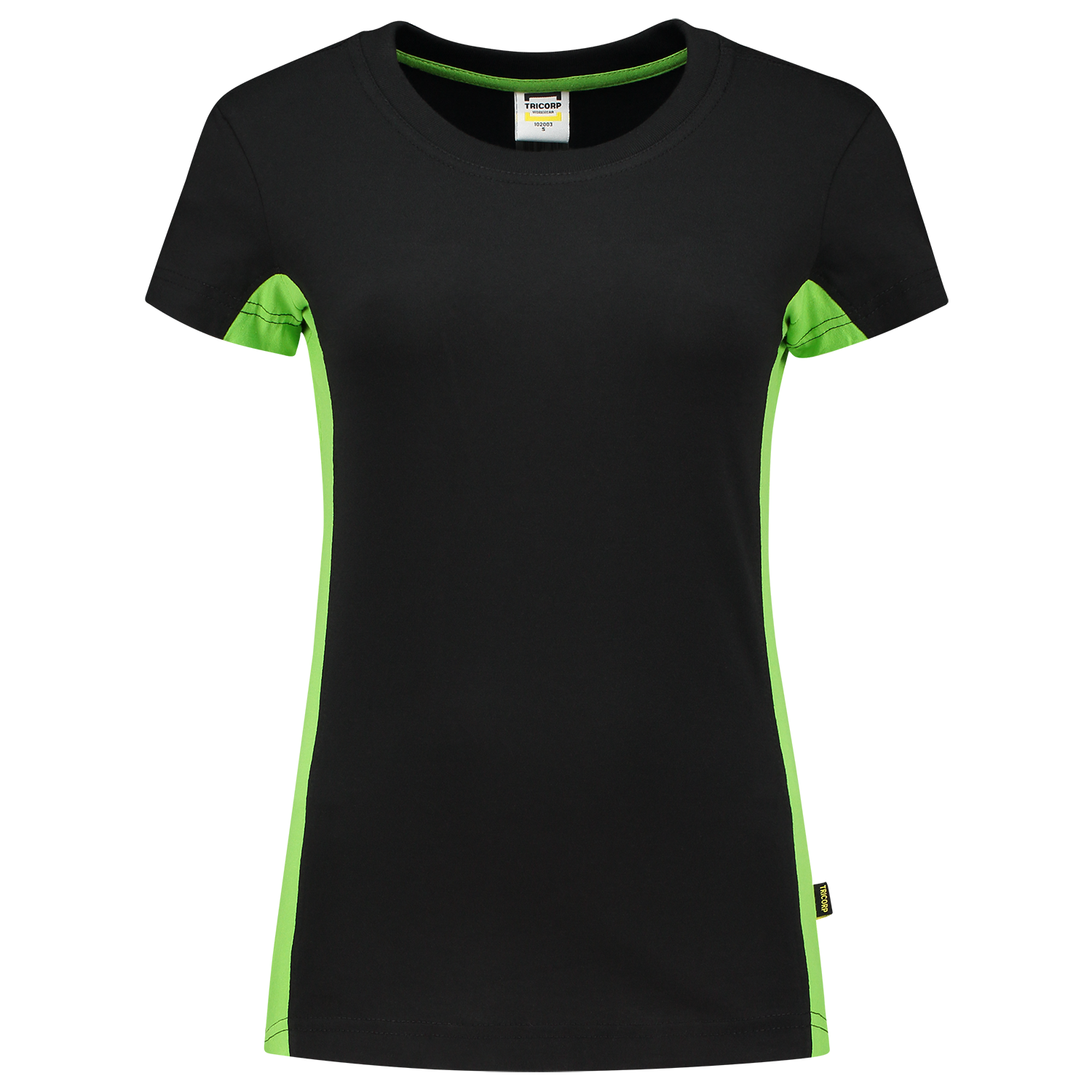 Tricorp Workwear T-shirts 102003 zwart-limoen(blacklime)