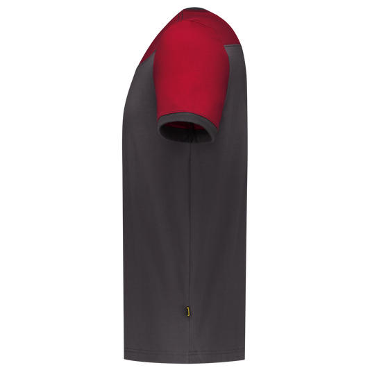 Tricorp Workwear 60 Graden;Bicolor Naden T-shirts 102006 dronkergrijs-rood(darkgreyred)