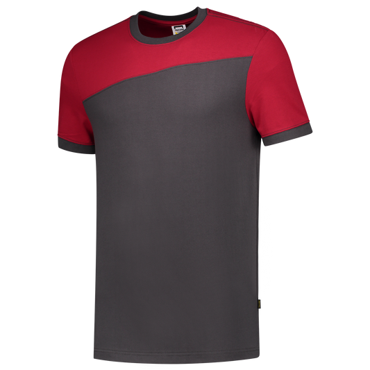 Tricorp Workwear 60 Graden;Bicolor Naden T-shirts 102006 dronkergrijs-rood(darkgreyred)