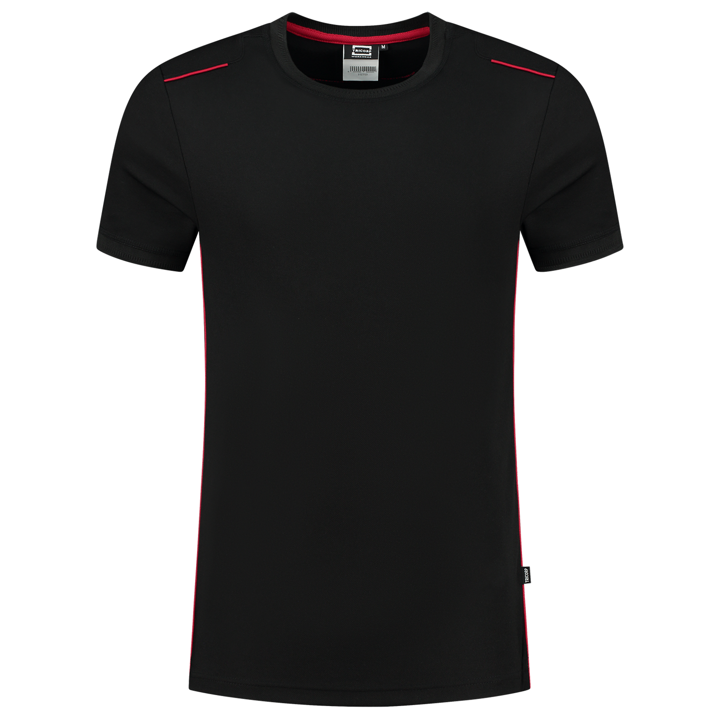Tricorp Workwear 60 Graden;Accent T-shirts 102703 unisex zwart-rood(blackred)
