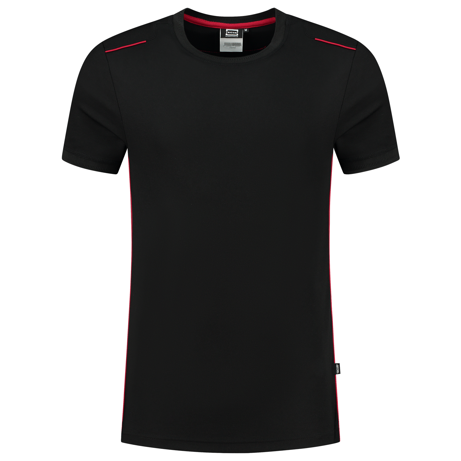 Tricorp Workwear 60 Graden;Accent T-shirts 102703 unisex zwart-rood(blackred)