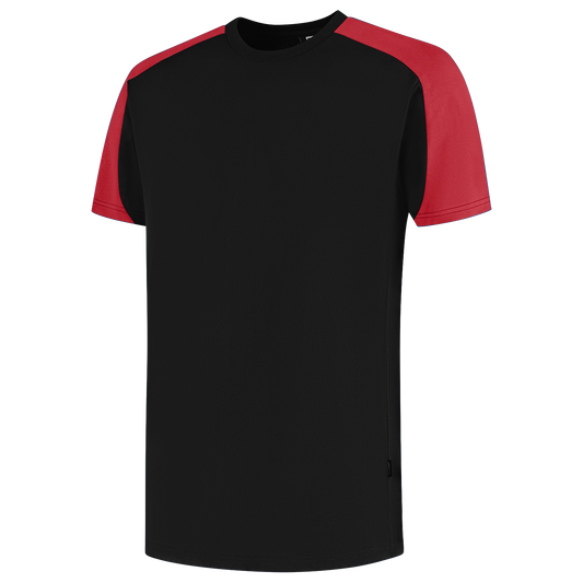 Tricorp Workwear Bicolor Redefined T-shirts 106106 zwart-fel rood(blackbrightred)