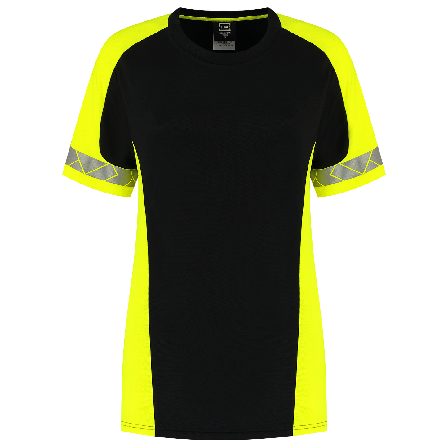 Tricorp Workwear Reflective Redefined T-shirts 106108 dames HiVis zwart-fluo geel(blackfluoryellow)