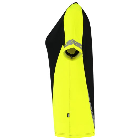 Tricorp Workwear Reflective Redefined T-shirts 106108 dames HiVis zwart-fluo geel(blackfluoryellow)