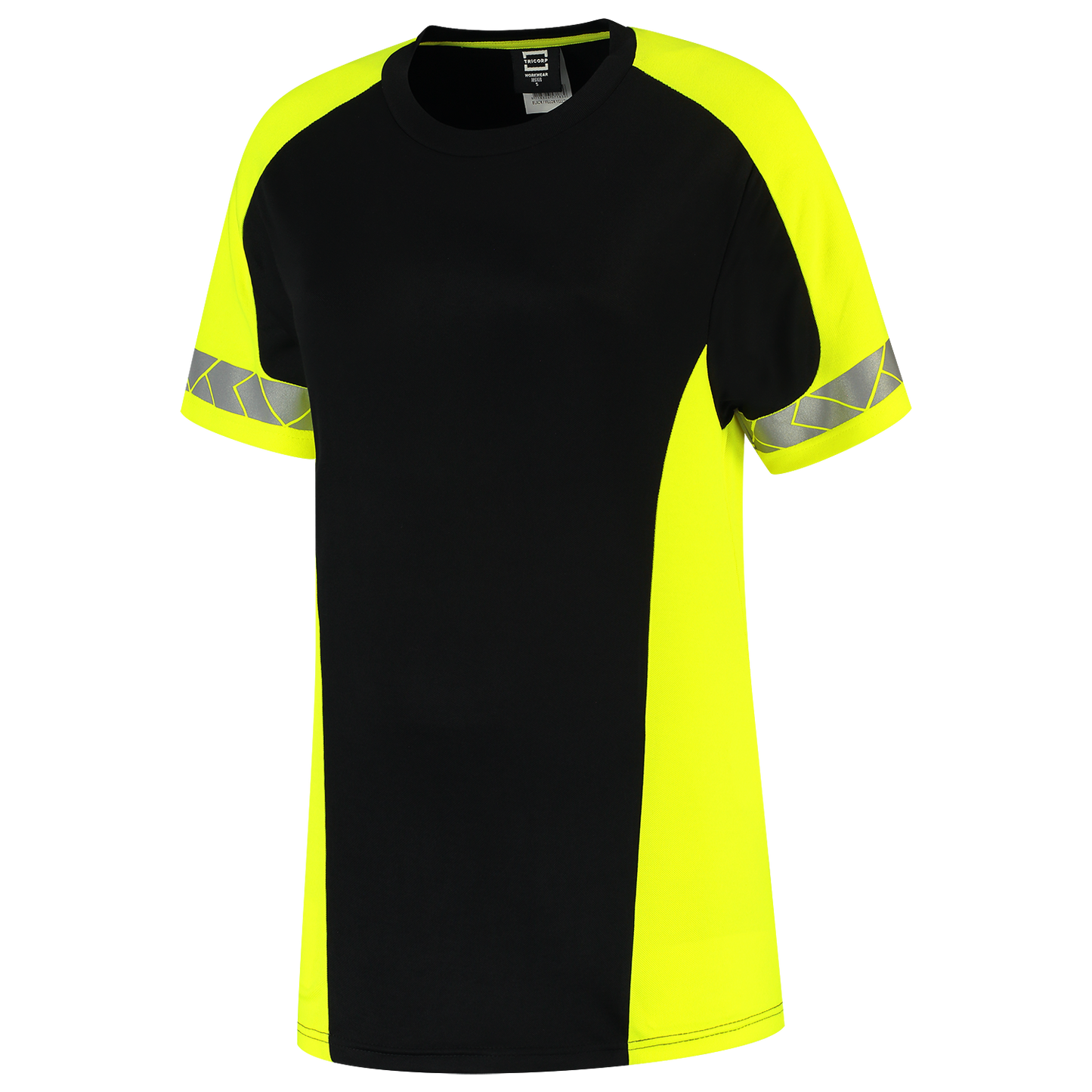 Tricorp Workwear Reflective Redefined T-shirts 106108 dames HiVis zwart-fluo geel(blackfluoryellow)