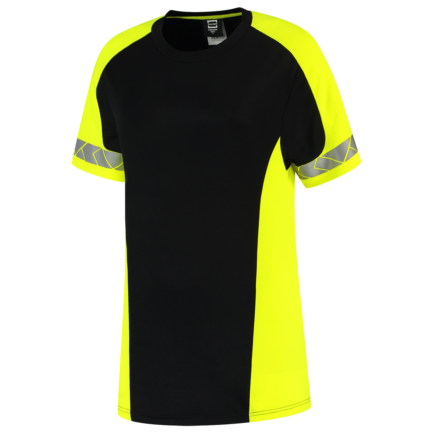 Tricorp Workwear Reflective Redefined T-shirts 106108 dames HiVis zwart-fluo geel(blackfluoryellow)
