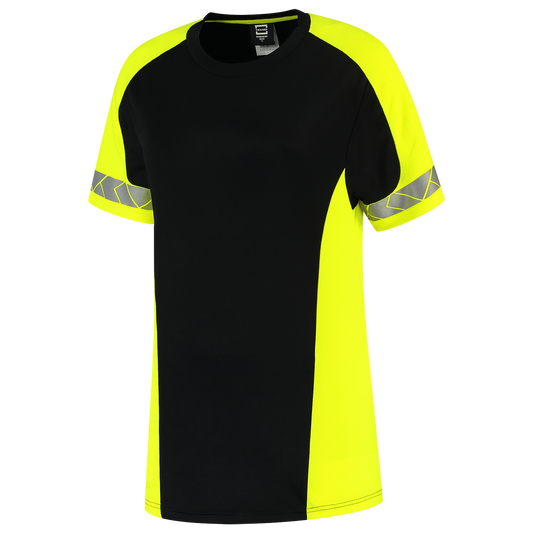 Tricorp Workwear Reflective Redefined T-shirts 106108 dames HiVis zwart-fluo geel(blackfluoryellow)
