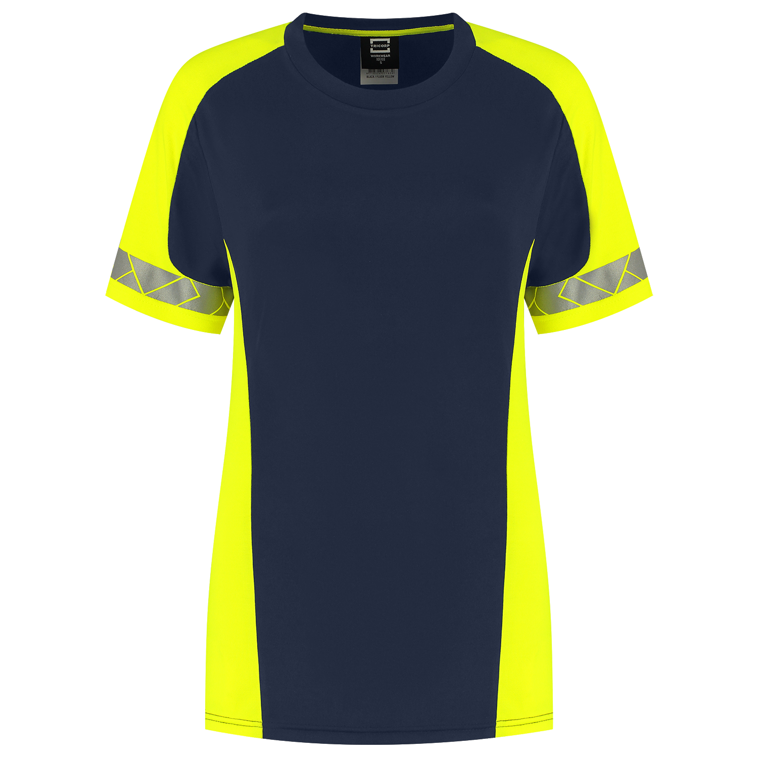 Tricorp Workwear Reflective Redefined T-shirts 106108 dames HiVis inktblauw-fluo geel(inkfluoryellow)
