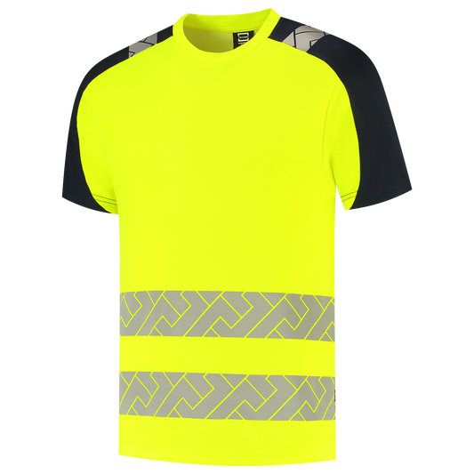 Tricorp Workwear High Vis Redefined T-shirts 106110 Industrieel Wasbaar fluo geel-inktblauw(fluoryellowink)