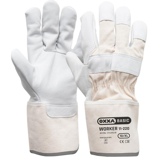 OXXA Basic Handschoen Worker 11-220 wit-beige