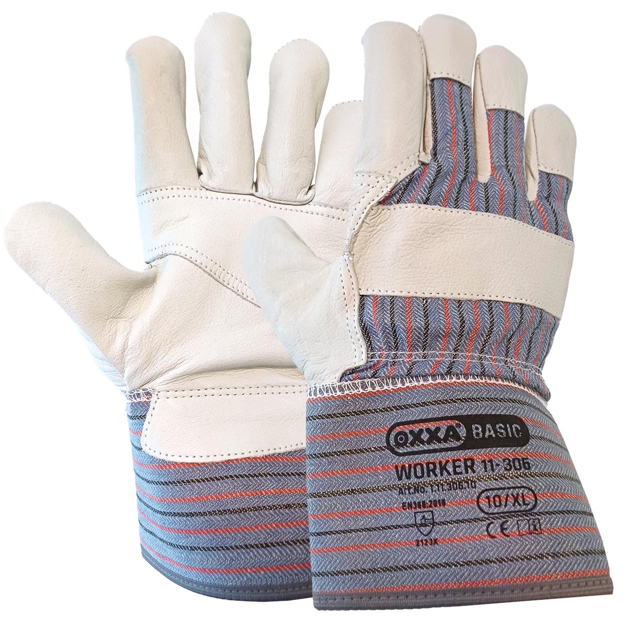 OXXA Basic Handschoen Worker 11-306 wit-blauw