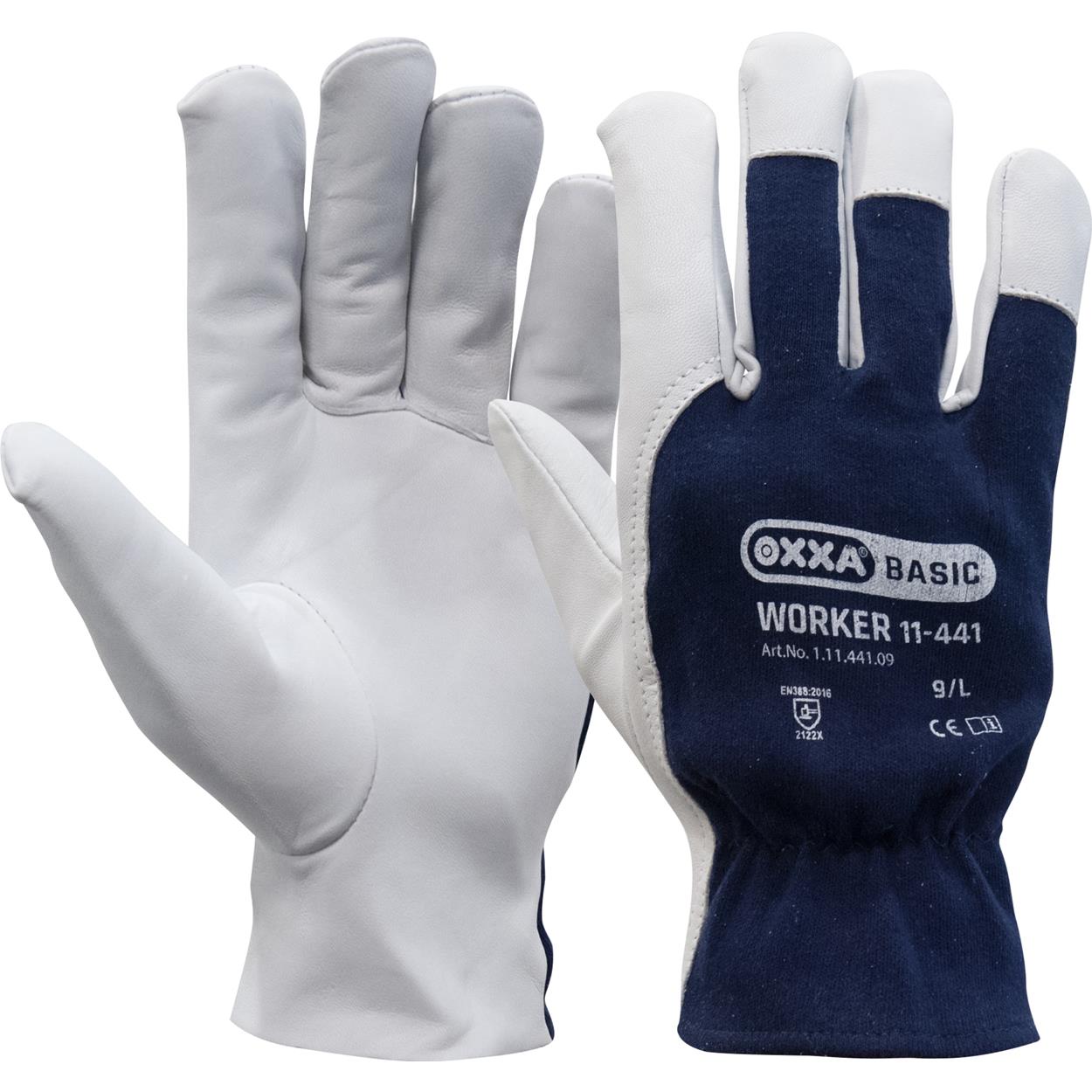 OXXA Basic Handschoen Worker 11-441 blauw-wit