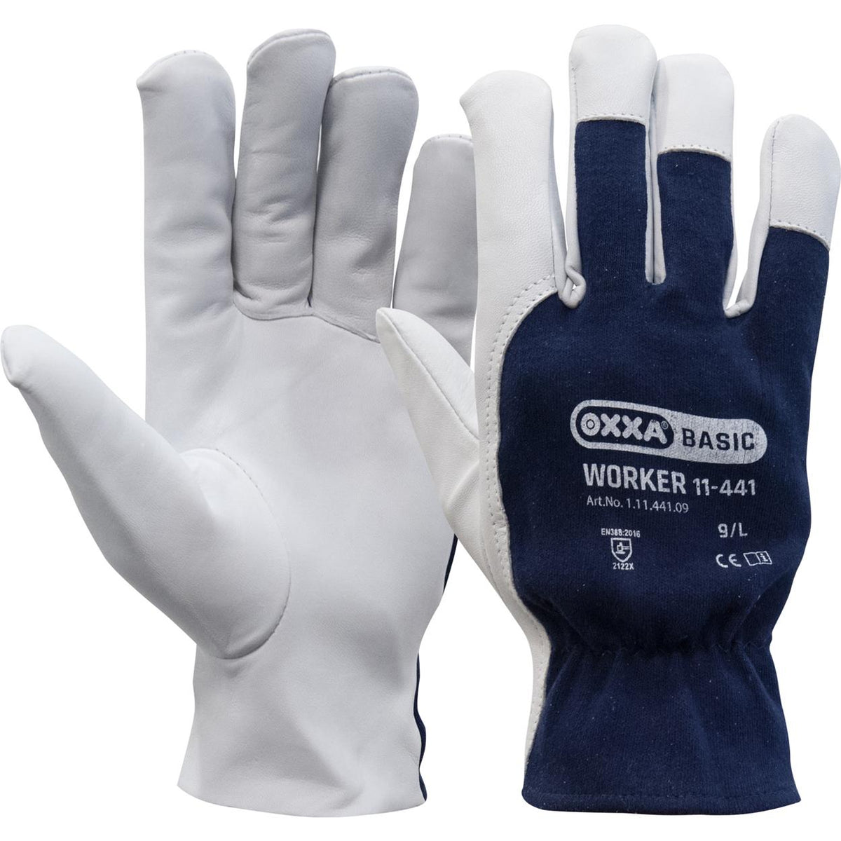 OXXA Basic Handschoen Worker 11-441 blauw-wit