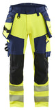 Blaklader High vis 4-weg stretch Werkbroeken 11221648 HiVis fluo geel-marineblauw(3389)