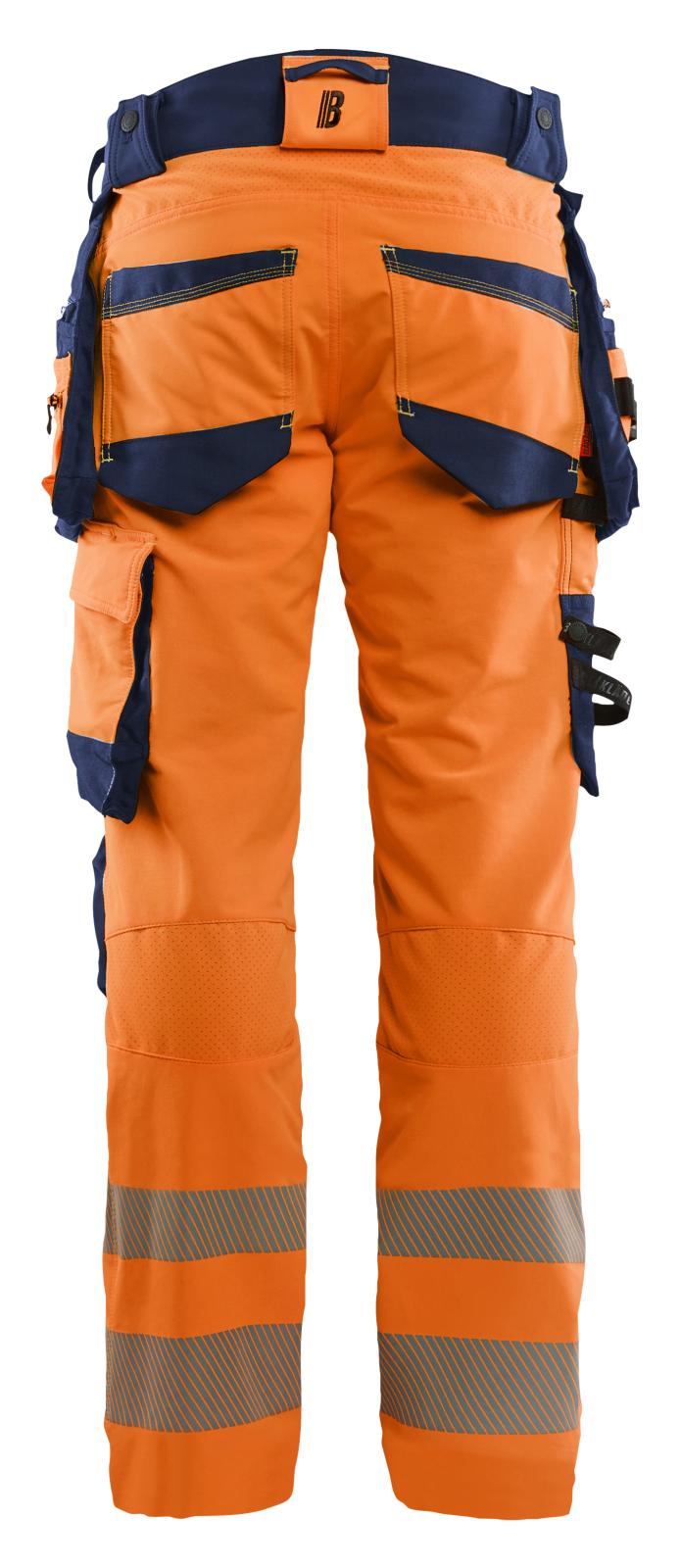Blaklader High Vis Werkbroeken 11221648 4-weg stretch HiVis fluo oranje-marineblauw(5389)