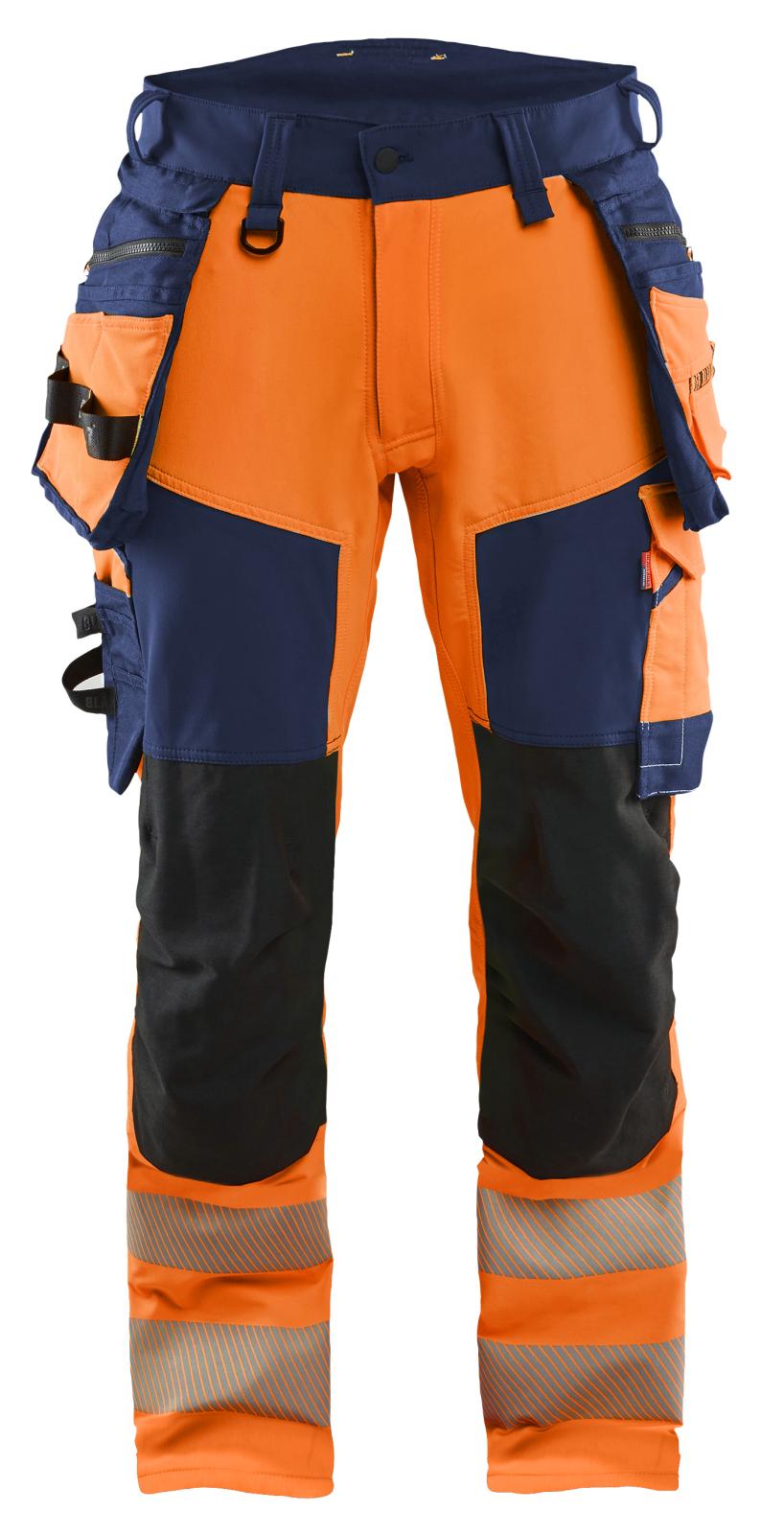 Blaklader High Vis Werkbroeken 11221648 4-weg stretch HiVis fluo oranje-marineblauw(5389)