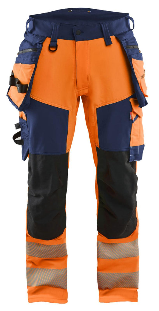 Blaklader High Vis Werkbroeken 11221648 4-weg stretch HiVis fluo oranje-marineblauw(5389)