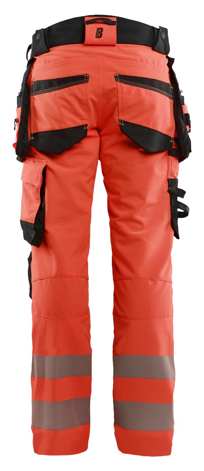 Blaklader High Vis Werkbroeken 11221648 4-weg stretch HiVis fluo rood-zwart(5599)